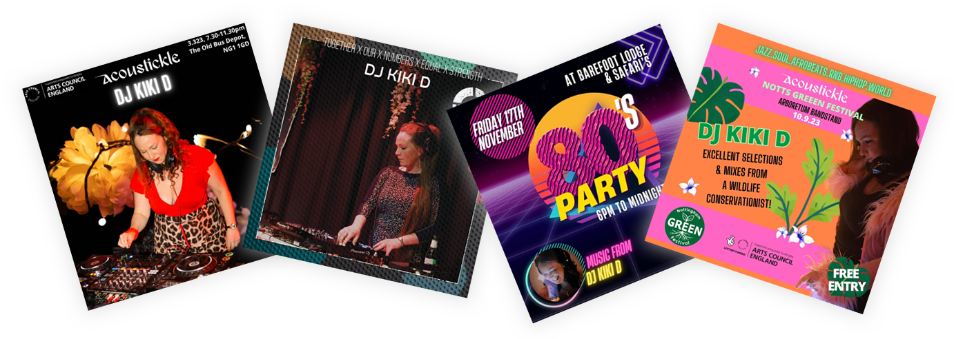 DJ Kiki D promotional flyers